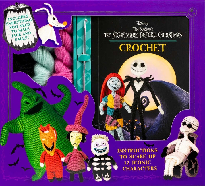 Disney Tim Burton's the Nightmare Before Christmas Crochet - Jack Skellington Amigurumi - Yarn, Safety Eyes, Crochet Hook and Instructional Booklet -