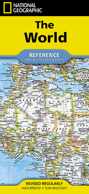 National Geographic World Map (Folded with Flags and Facts)