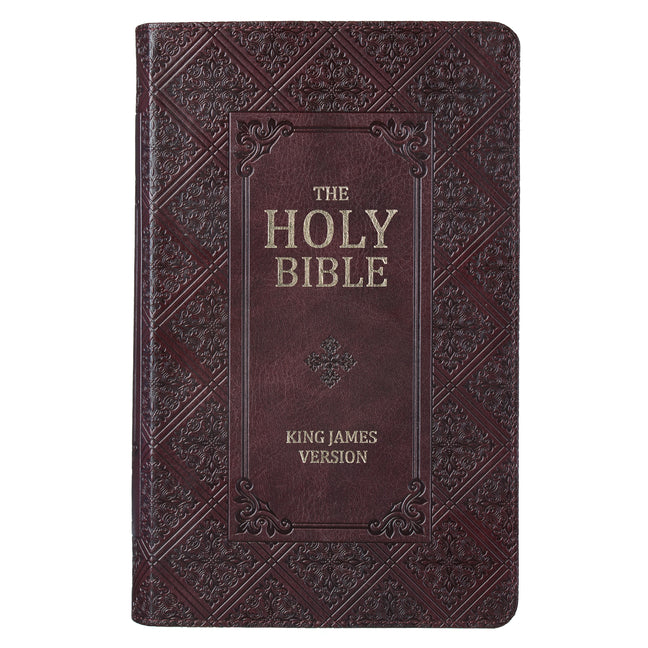 KJV Giant Print Lux-Leather Pattern Dark Brown