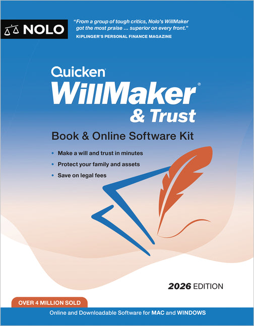 Quicken Willmaker & Trust 2026: Book & Online Software Kit (2026)