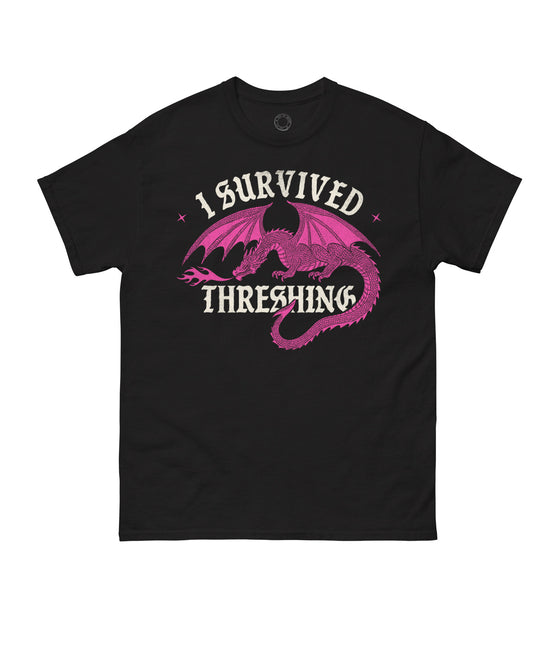Rebecca Yarros's Fourth Wing: I Survived Threshing (Pink Dragon) Unisex T-Shirt X-Large