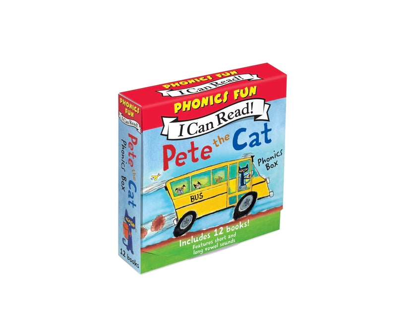 Pete the Cat 12-Book Phonics Fun!: A Box of 12 Mini-Books Featuring Short and Long Vowel Sounds