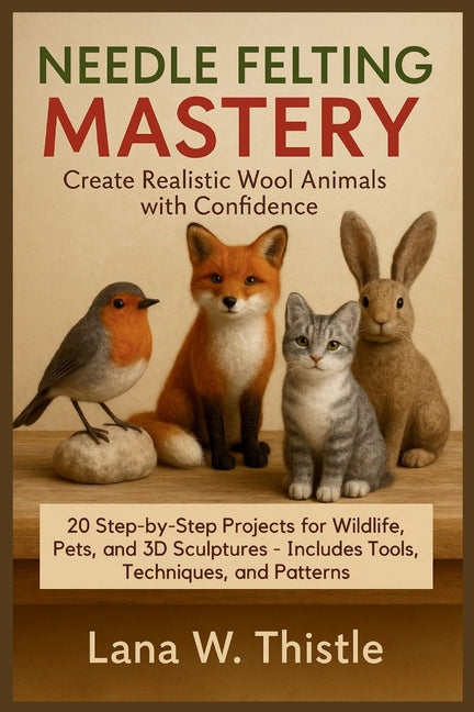 Needle Felting Mastery: Create Realistic Wool Animals with Confidence: 20 Step-by-Step Projects for Wildlife, Pets, and 3D Sculptures - Includes Tools