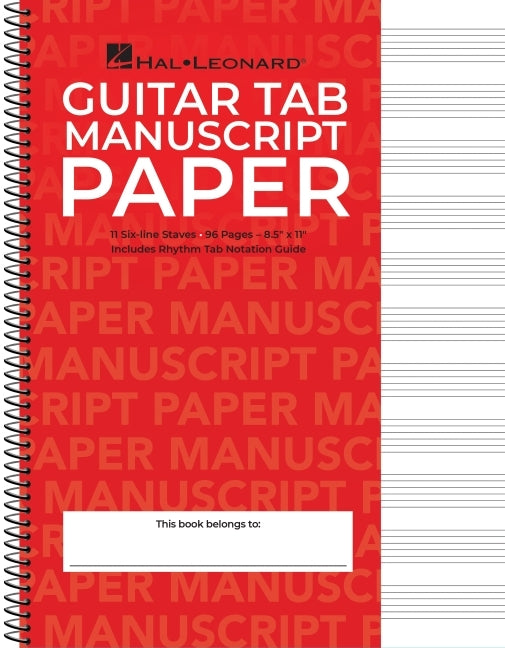 Guitar Tablature Manuscript Paper Wire-Bound Blank Sheet Music Book 11 Tablature Staves Per Page for Guitarists and Composers