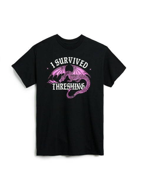 Rebecca Yarros's Fourth Wing: I Survived Threshing (Pink Dragon) Unisex T-Shirt Large