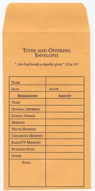 Tithe and Offering Envelope (Bill-Sized): 2 Corinthians 9:7 (Kjv)