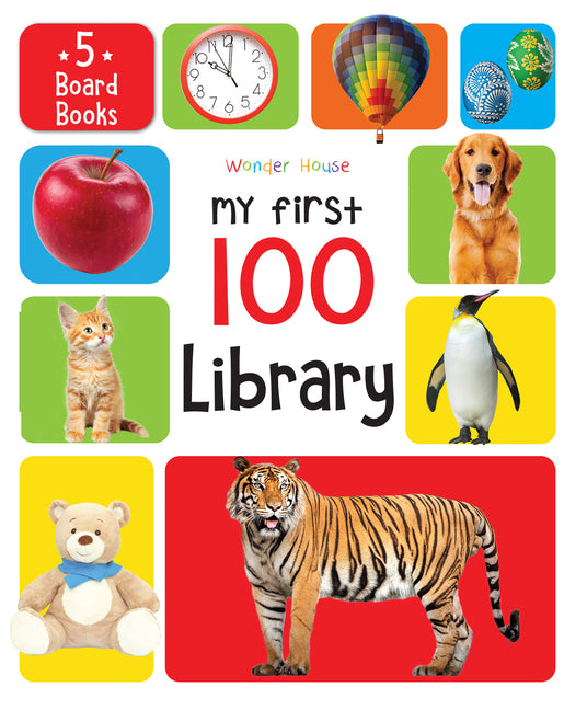 My First 100 Library: Boxset of 5 Early Learning Board Books for Kids/Children (Homeschool / Preschool / Baby/Toddler)