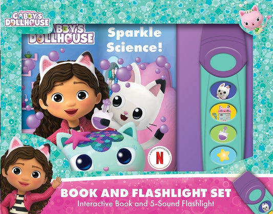 DreamWorks Gabby's Dollhouse: Sparkle Science! Book and 5-Sound Flashlight Set [With Battery]