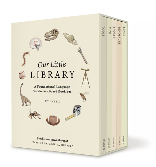 Our Little Library Vol. 3: Dinosaurs, Space, Tools, Bugs, and Sports Board Book Set for Boys & Girls