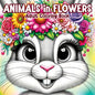 Animals in Flowers Adult Coloring Book: Relaxing Journey Through Nature's Splendor with Cute Animals and Blooming Flowers for Stress Relief in Women a
