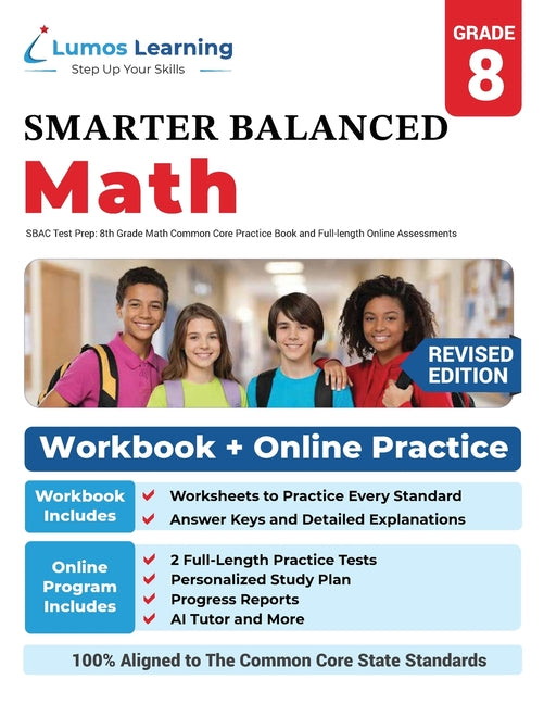 SBAC Test Prep: SBAC Test Prep: 8th Grade Math Common Core Practice Book and Full-length Online Assessments: Smarter Balanced Study Guide With Perform